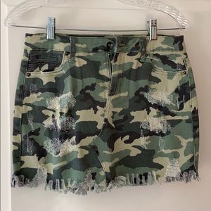 Camouflage jean skirt